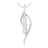 Image 1 : 0.20 CTW Prong-set Diamond Journey Drop Pendant 14KT White Gold - REF-18Y2X