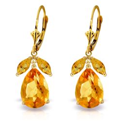 Genuine 13 ctw Citrine Earrings Jewelry 14KT Yellow Gold - REF-61R2P