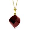 Image 1 : Genuine 15.25 ctw Ruby Necklace Jewelry 14KT Yellow Gold - REF-26A7K