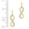 Image 2 : 0.10 CTW Diamond Infinity Dangle Earrings 10KT Yellow Gold - REF-12Y2X