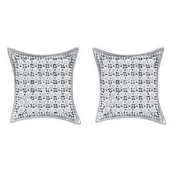 0.33 CTW Diamond Square Kite Cluster Earrings 10KT White Gold - REF-24M2H