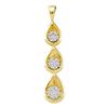 Image 1 : 0.25 CTW Diamond Triple Cascading Flower Cluster Pendant 14KT Yellow Gold - REF-37N5F