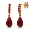 Image 1 : Genuine 7 ctw Ruby Earrings Jewelry 14KT Rose Gold - REF-32Y3F