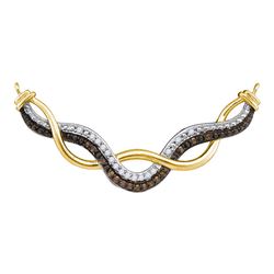 0.31 CTW Cognac-brown Color Diamond Infinity Pendant 10KT Yellow Gold - REF-52H4M