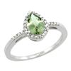 Natural 1.53 ctw green-amethyst & Diamond Engagement Ring 14K White Gold - REF-25F5N