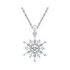 0.17 CTW Diamond Snowflake Winter Cluster Pendant 10KT White Gold - REF-19X4Y