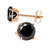 Genuine 2.0 ctw Black Diamond Earrings Jewelry 14KT Rose Gold - REF-84V8W