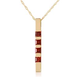 Genuine 0.35 ctw Garnet Necklace Jewelry 14KT Yellow Gold - REF-26X6M