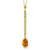 Genuine 1.80 ctw Citrine & Diamond Necklace Jewelry 14KT Yellow Gold - REF-33R4P