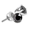 0.50 CTWBlack Color Diamond Solitaire Screwback Stud Earrings 14KT White Gold - REF-14Y9X