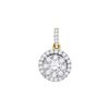 0.88 CTW Diamond Flower Cluster Pendant 14KT Yellow Gold - REF-134Y9X