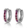 Genuine 0.85 ctw Amethyst Earrings Jewelry 14KT White Gold - REF-37P2H