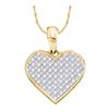 0.25 CTW Princess Diamond Heart Love Pendant 14KT Yellow Gold - REF-24Y2X