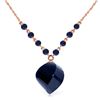 Genuine 16.25 ctw Sapphire Necklace Jewelry 14KT Rose Gold - REF-46Z2N