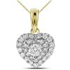 0.33 CTW Diamond Heart Love Pendant 14KT Yellow Gold - REF-32Y9X