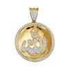 0.70 CTWMens Diamond Allah Medallion Charm Pendant 10KT Yellow Gold - REF-59X9Y