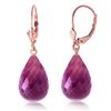 Genuine 14 ctw Amethyst Earrings Jewelry 14KT Rose Gold - REF-28A5K