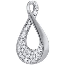 0.12 CTW Diamond Teardrop Pendant 10KT White Gold - REF-11F2N