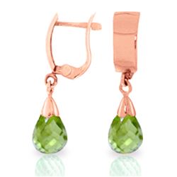 Genuine 2.5 ctw Peridot Earrings Jewelry 14KT Rose Gold - REF-22M3T