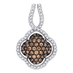 0.47 CTW Brown Color Diamond Pendant 10KT Yellow Gold - REF-25H4M