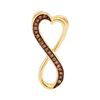 Image 1 : 0.10 CTW Cognac-brown Color Diamond Heart Infinity Pendant 10KT Yellow Gold - REF-9H7M