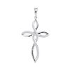 Image 1 : 0.10 CTW Diamond Woven Cross Faith Pendant 10KT White Gold - REF-13W4K