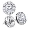 Image 1 : 0.50 CTWPrincess Diamond Framed Screwback Stud Earrings 14KT White Gold - REF-59M9H