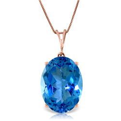 Genuine 8 ctw Blue Topaz Necklace Jewelry 14KT Rose Gold - REF-36T3A