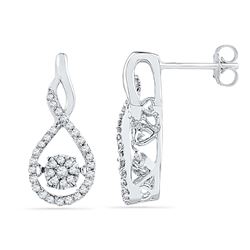 0.33 CTW Diamond Moving Cluster Earrings 10KT White Gold - REF-37N5F