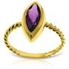 Image 1 : Genuine 1.70 ctw Amethyst Ring Jewelry 14KT Yellow Gold - REF-39W3Y