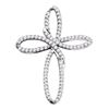 Image 1 : 0.25 CTW Diamond Cross Open-center Pendant 10KT White Gold - REF-16N4F