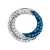 Image 1 : 0.15 CTW Blue Color Diamond Circle Outline Pendant 10KT White Gold - REF-11F2N