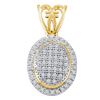 Image 1 : 0.20 CTW Diamond Oval Cluster Pendant 10KT Yellow Gold - REF-19X4Y