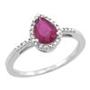 Image 1 : Natural 1.03 ctw ruby & Diamond Engagement Ring 10K White Gold - REF-18A9V