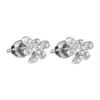 0.10 CTW Diamond Butterfly Dragonfly Bug Stud Earrings 10KT White Gold - REF-13N4F