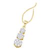 Image 1 : 0.75 CTW Diamond Triple Flower Cluster Pendant 14KT Yellow Gold - REF-67M4H