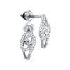 Image 1 : 0.12 CTW Diamond Swirl Screwback Earrings 10KT White Gold - REF-14X9Y