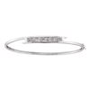 0.50 CTWPrincess Diamond Bangle Bracelet 14KT White Gold - REF-599K9W