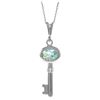 Genuine 0.50 ctw Aquamarine Necklace Jewelry 14KT White Gold - REF-32H9X