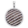 Image 1 : 2.24 CTW Cognac-brown Color Diamond Circle Pendant 10KT White Gold - REF-119H9M