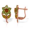 Image 1 : Genuine 2.12 ctw Citrine & Peridot Earrings Jewelry 14KT Rose Gold - REF-36H8X