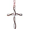 Image 1 : 0.25 CTW Red Color Diamond Cross Pendant 10KT Rose Gold - REF-30N2F