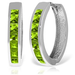 Genuine 1.40 ctw Peridot Earrings Jewelry 14KT White Gold - REF-56X8M