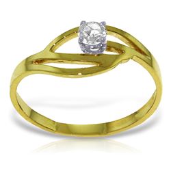 Genuine 0.15 ctw Diamond Anniversary Ring Jewelry 14KT Yellow Gold - REF-42V2W