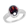 Natural 1.91 ctw Garnet & Diamond Engagement Ring 14K White Gold - REF-41V7F
