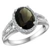Natural 2.72 ctw smoky-topaz & Diamond Engagement Ring 10K White Gold - REF-45K3R