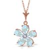 Genuine 2.22 ctw Aquamarine & Diamond Necklace Jewelry 14KT Rose Gold - REF-36H3X
