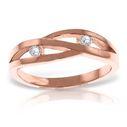 Genuine 0.10 ctw Diamond Anniversary Ring Jewelry 14KT Rose Gold - REF-54N9R