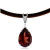 Image 1 : Genuine 6.01 ctw Garnet & Diamond Necklace Jewelry 14KT White Gold - REF-49P2H