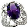 Image 1 : Natural 5.59 ctw amethyst & Diamond Engagement Ring 14K White Gold - REF-59W6K
